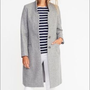 Long wool-blend coatigan for women.